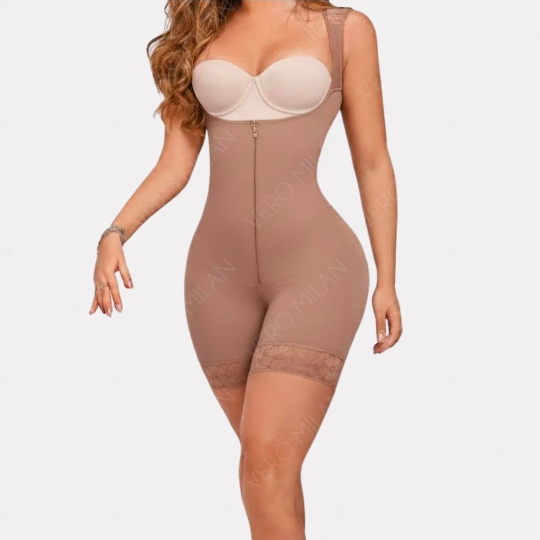 Faja JAMAICA A P Cocoa 100% COLOMBIANO sin costura en el área de los glúteos,Extras Reloj de Arena(Alta Compresión).