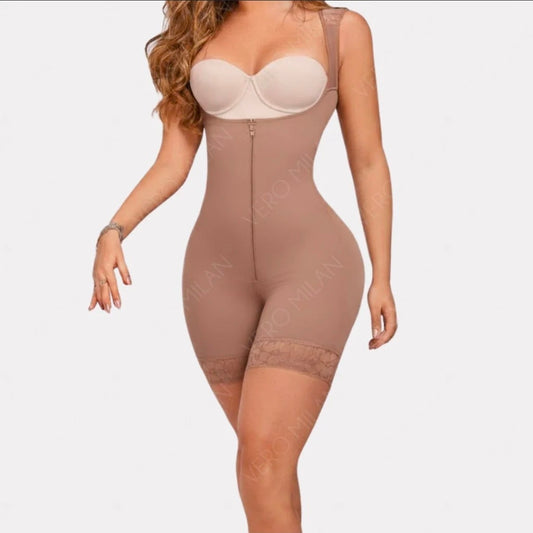 Faja JAMAICA A P Cocoa 100% COLOMBIANO sin costura en el área de los glúteos,Extras Reloj de Arena(Alta Compresión).