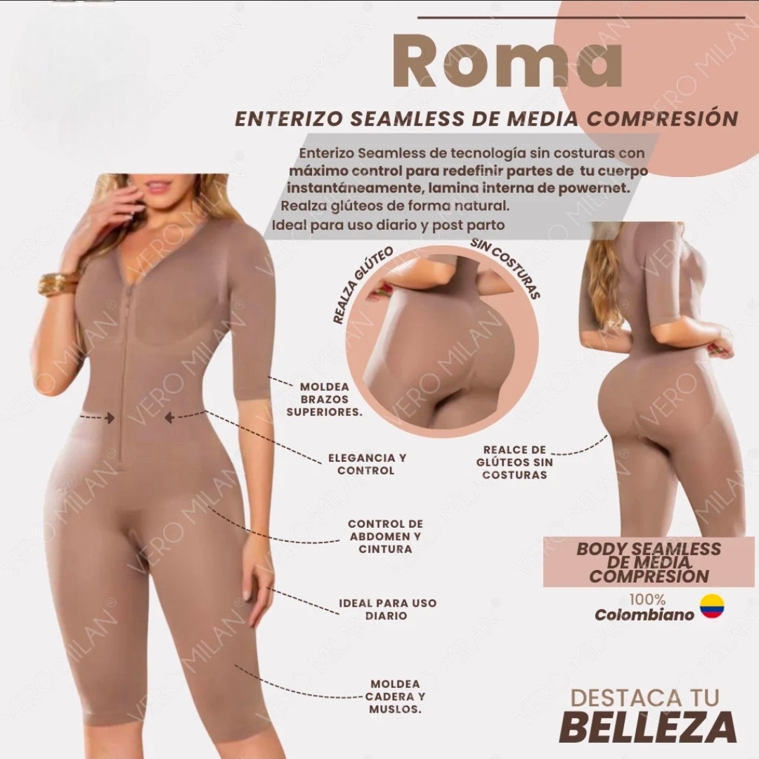 Faja de Cuerpo Completo sin Costura ideal para cada ocasión(Media Compresión).